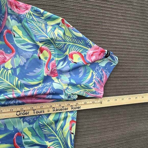 Sporty Buff Golf Shirt Men Medium Flamingo Party Performance Quick Dry Golfing. - Picture 4 of 8